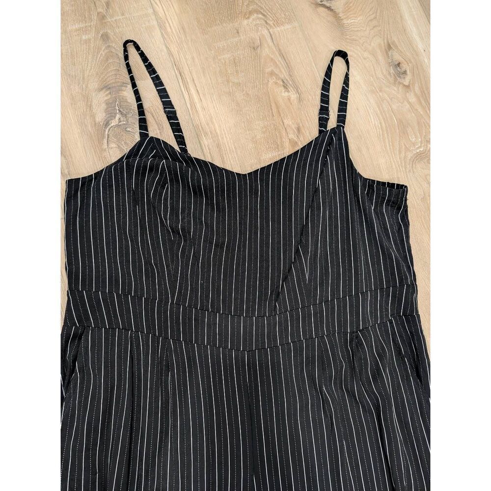 Torrid Black & White Wide Leg Challis Jumpsuit Plus Size 1XL Pockets - Picture 7 of 13